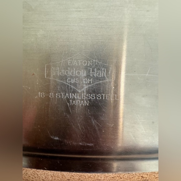 Vintage Eaton Haddon Hall 18-8 Stainless Steel Japan Art Deco Creamer Sugar Tray - Picture 8 of 9